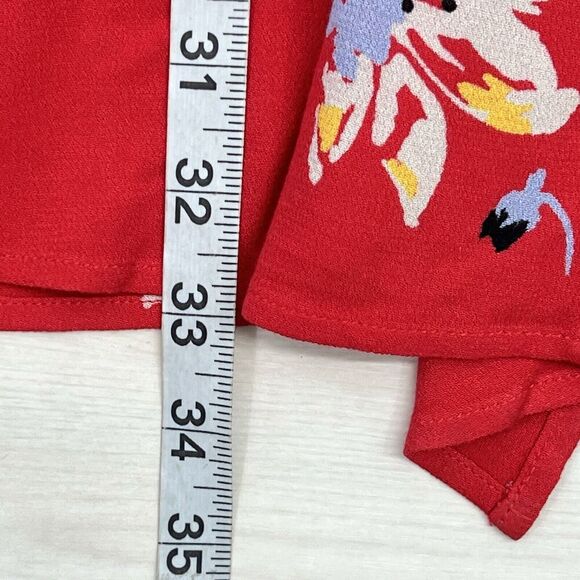 Free People Red Time On My Side S Wrap Mini Dress 3/4 Flutter Sleeves - Picture 12 of 12